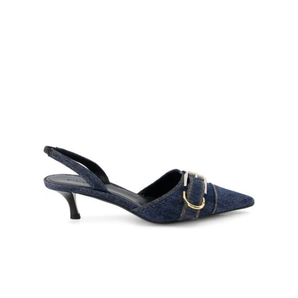 Givenchy Voyou Denim Slingback Heels in Dark Blue 39 - Picture 2 of 6
